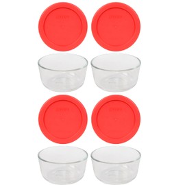 Pyrex Simply Store 8-Piece Glass Food Storage Set (4 vessels and 4 lids), standard packaging