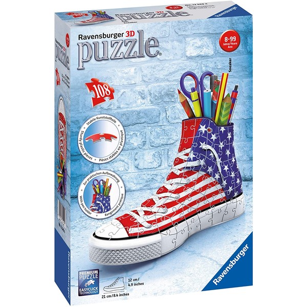 Ravensburger Sneaker American Style 108 Piece 3D Jigsaw Puzzle for Kids and Adults - Easy Click Technology Means Pieces Fit Together Perfectly