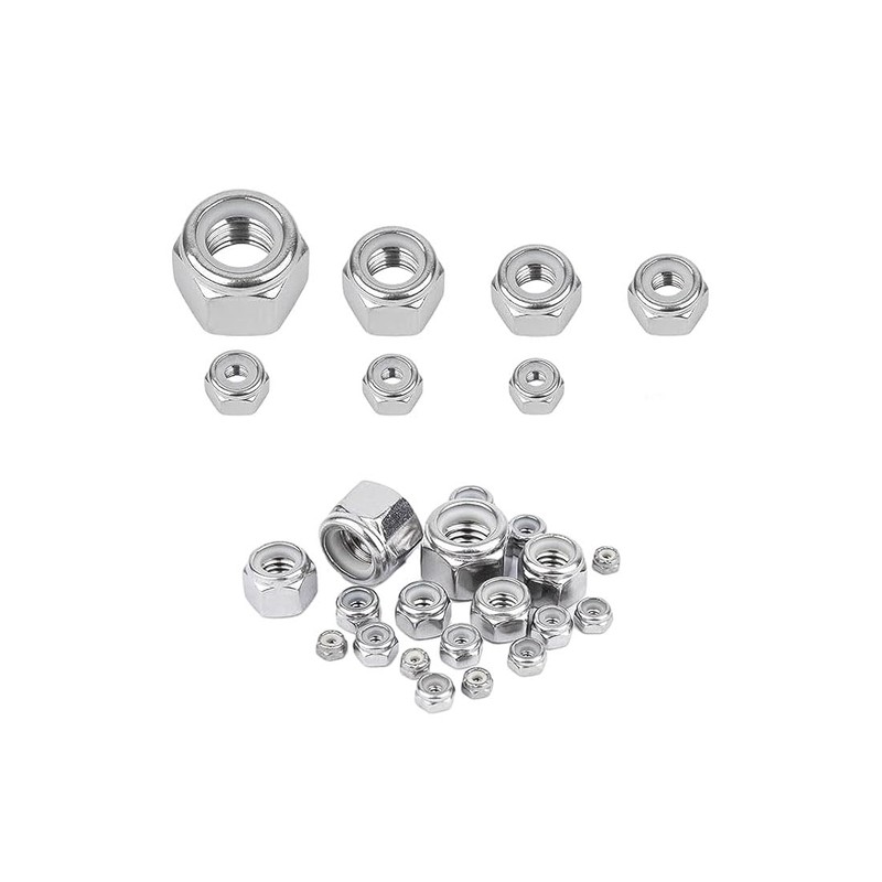 1/4-20 Inch Nylon Insert Hex Lock Nuts,Hincell 60pcs 304 Stainless