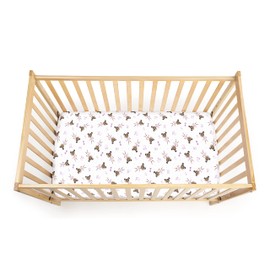 Little Muffincakes Extra Soft Cotton Fitted Crib Sheet, Ballerina Theme (Zhara) - Standard Size, 1 Pack, Pink,Small Single