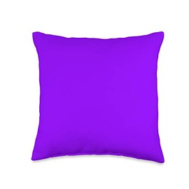 Colour Wheel Lifestyle Electric Purple Solid Color Tone Plain Shade Hue Background Throw Pillow, 16x16, Multicolor
