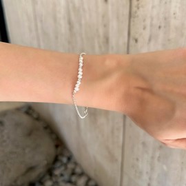 925 Sterling Silver Pearl Bracelets for Women - June Birthstone Bracelet Sterling Silver - Dainty Bracelets for Women - Sterling Silver Bracelet - Birthstone Bracelets for Women
