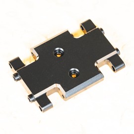 RampCrab Skid Plate Transmission Mount for AX24, Black Coating, Brass Mount for AX24 XC-1, 21 Grams, Upgrades pats for 1/24 RC Crawler Car