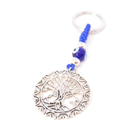 z1 Silver Keyring Meaning Tree of Life The Evil Eye Haram Khamsa 12cm x 5cm Protection from Curses and Evil People Spiritual Defense Magic Eye Gold L, gold