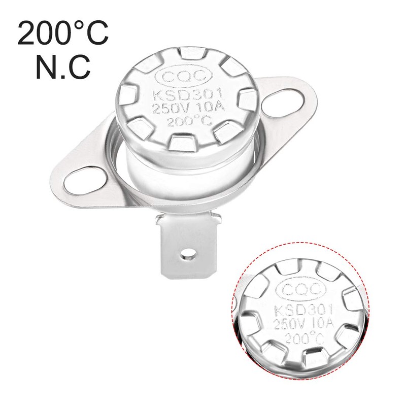 uxcell KSD301 Thermostat 200°C/392°F 10A Normally Closed N.C Adjust Snap