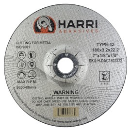 Cutting Disc, Steel Freehand Cut-Off Wheel - Depressed Center - 7" x 1/8" x 7/8" - T42 - (25 Pack)