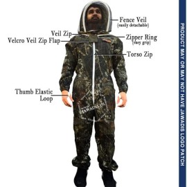 Jawadis USA Large Adult Camouflage Full Bee Suit - Beekeeping, Pest Control & Hunting Gear