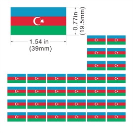 Womaha 30 Sheets Temporary Azerbaijan Flag Tattoos for Kids Adults Fans Fake Face Tattoo Stickers
