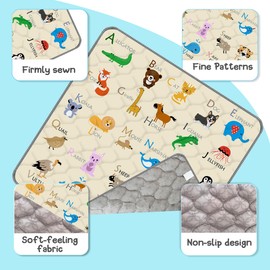 Baby Play Mat，Thick Soft 47" X 47" Playpen mat, Foldable and Machine Washable Baby Play Mats for Floor，Play Mat for Babies, Toddlers & Infants to Play and Learn (Beige Animal)