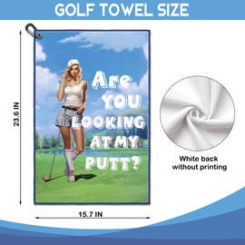 GEYGIE are You Looking at My Printed Microfiber Golf Towel, Funny Golf Towel Gifts and Golf Accessories for Women Girlfriend Mom Mother, Mothers Day Birthday Gift for Golf Lover Golfer