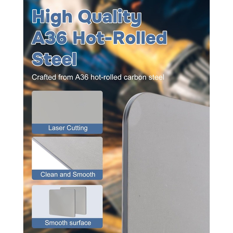 AOKLIT 12 x 12 Steel Plate 1/8, 2 Pcs Sheet
