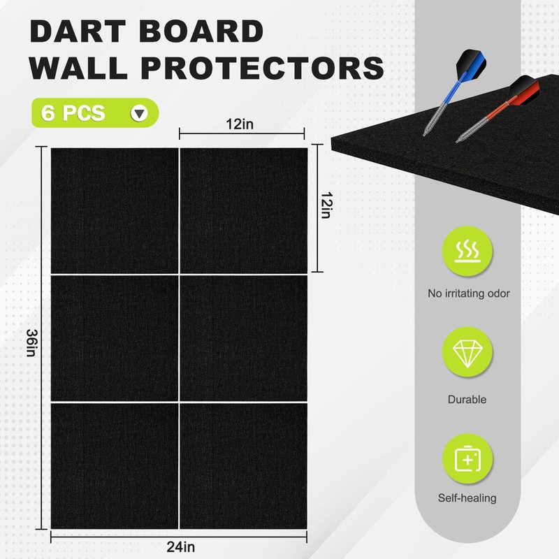 AMUSIGHT Dart Board Wall Protector, 36" × 24“ × 0.5”