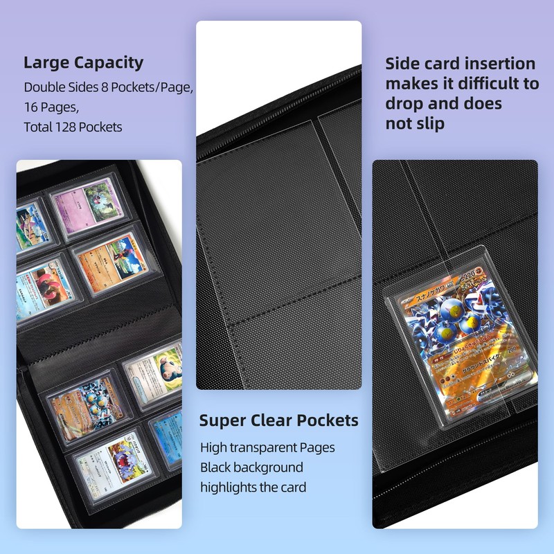 ARCHIVALPRO Toploader Trading Card Binder 128 Pocket Premium Card Holder