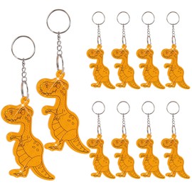 LAMEK Lucky Charm Keyring, Orange Dino