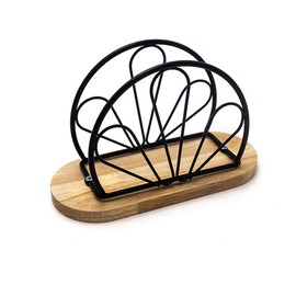 Hosoncovy Napkin Holder for Table Countertops, Metal Napkin Holder for Kitchen, Cocktail Napkin Dispenser Tissue Stand Napkin Organizer Paper Tissue Dispenser Serviette Dispenser (Black, B)