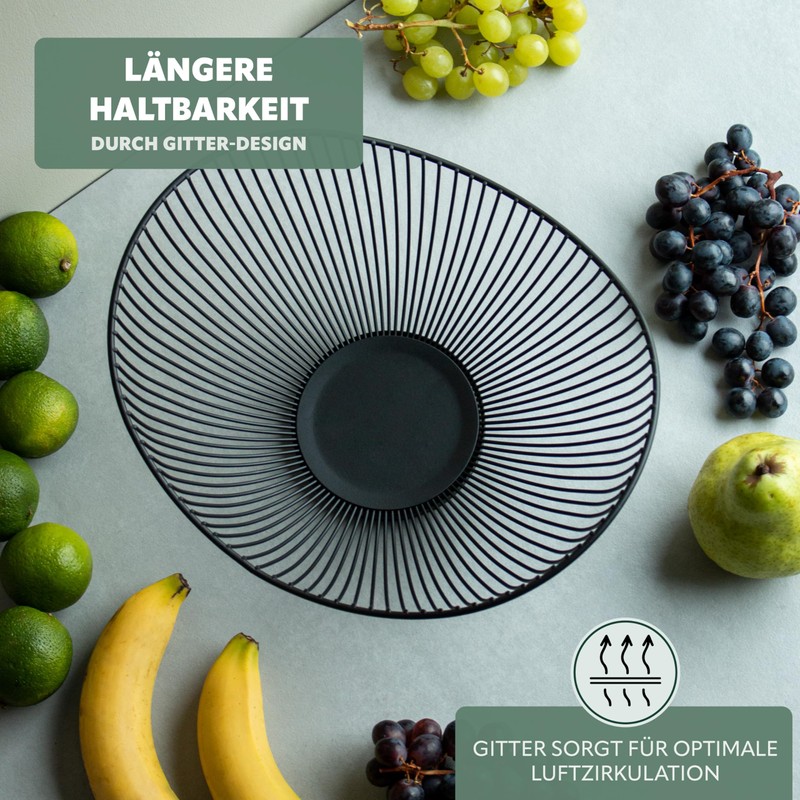 bremermann Fruit Bowl, Fruit Basket, Wire Basket, Oval Diameter Approx.