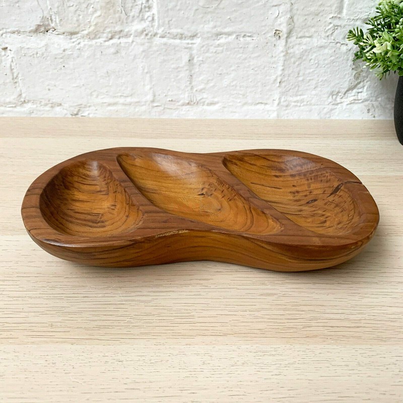 Vintage Teak Root Wood Oval Cheese Tapas Antipasti Party Platter