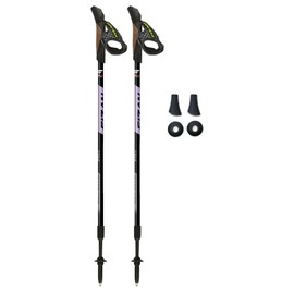 FIZAN Speed Model, Swift Nordic Aluminium Walking Poles, Ultralight Adjustable, Fluorescent Anthracite, Trekking Poles (Purple)