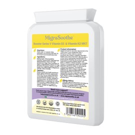 MigraSoothe Booster Vitamin D3 Vitamin K2 MK7 Complex for migraine Relief 2-3 Months Supply (90)