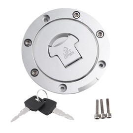 EVTSCAN Fuel Tank Cover, Stainless Steel Fuel Gas Tank Cap Cover Lock Keys for Honda CBR600RR 2003-14 CBR600F4 F4i 2001-2006
