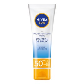 Nivea Sun. Protector Solar Facial FPS50 Control De Brillo 50 ml  Jaloma. Agua de Rosas Tónico Facial Relajante Antioxidante 250 ml                    