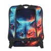 Giwawa Wolf Backpack for School, Blue Red Fire Wolf Animal