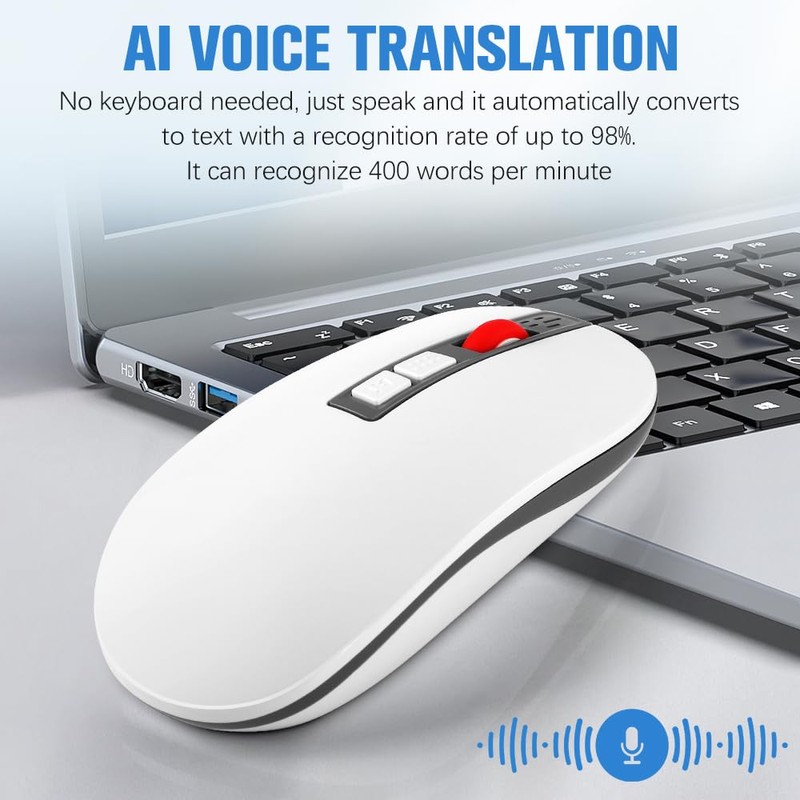 CLANMOU 2025 AI Mouse, AI Voice & Audio Recorder, AI