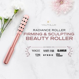 YOUTHLUX Radiance Roller - Germanium Stone Uplifting Face Beauty Massage Tool/Roller/Wand for Skin Tightening, De-Puffing, Sculpt/Lift, Anti-Aging | Uplift Face Roller, Facial Roller (Rose Gold)