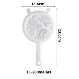 THJOPOKEEL Colador de malla de nailon ultrafino para cocina, colador de malla de plástico con asa, mini red de separación de camarones de salmuera para filtrar jugo, jugo, leche y miel (13cm200Mesh)