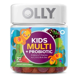 OLLY Kids Multi  Probiotic  Vitaminas y Probiticos para Nios, Sabor Berry Punch, Refuerza Defensas y Digestin, 70 Gomitas Sin Gluten ni Colorantes... 