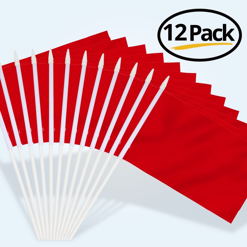 Anley Red Mini Flag 12 Pack - Hand Held Small