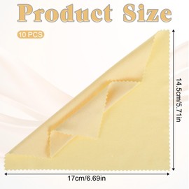 10Pcs Flute Cleaning Cloth, Microfiber Violin Cleaning Cloth Soft Instrument Cleaning Cloth for Guitar Flute Violin Piano Trumpet Sax Lenses Screen (Blue and Apricot)