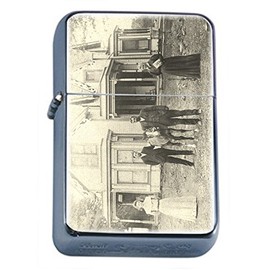 Perfection In Style Silver Flip Top Oil Lighter Vintage Farm Girl Design 013