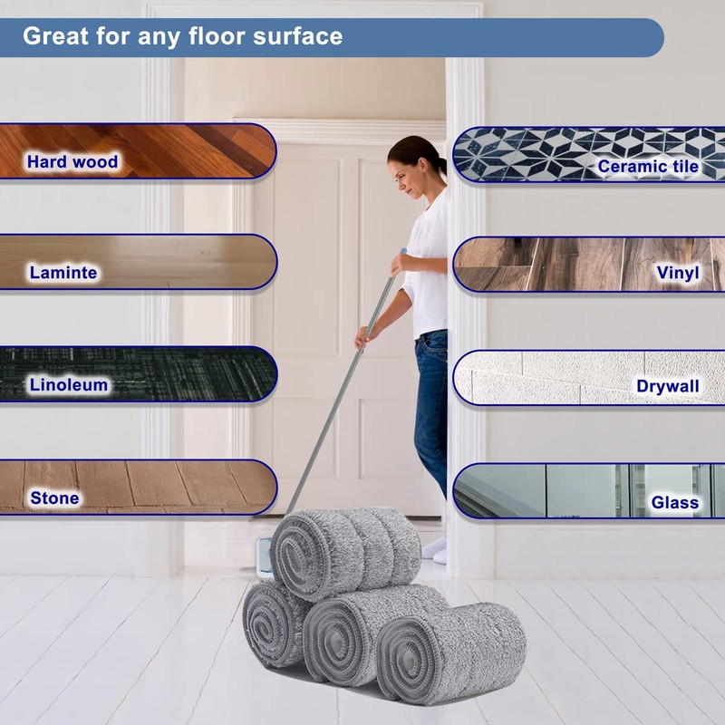 Microfiber mop Replacement Pads 18'' Dust Mop Refills for Hardwood