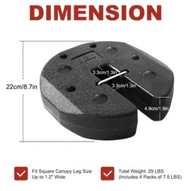 ABCCANOPY Easy Canopy Weights with Lock Design for Wind Resistance, No Sliding, Stably Secure Tents, Canopies, and Umbrellas at Outdoor Events, 4Pack (29LB)