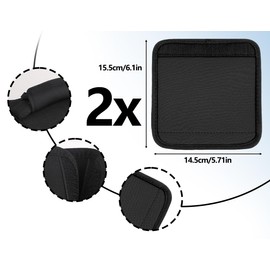 Lhbwhiz Pack of 2 Suitcase Handle Covers, Luggage Handles Wrap, Removable Handle Pads, Comfortable Luggage Handle Covers, Luggage Grip Bandages, Suitcase Replacement Parts Handle Protective Cover,