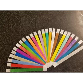 Dupont 125  3/4" (5 each of 25 colors) TYVEK WRISTBANDS, PAPER WRISTBANDS, EVENT BANDS