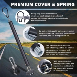 Cheemuii 16" Single Tender Spring Kit with 3-in-1 Air Line Holder and 3-Hole Clamp Holder Heavy Duty Tender Spring for Semi Truck Air Lines Kit with 2 Style Air Line Holders for Truck Trailer Tractor