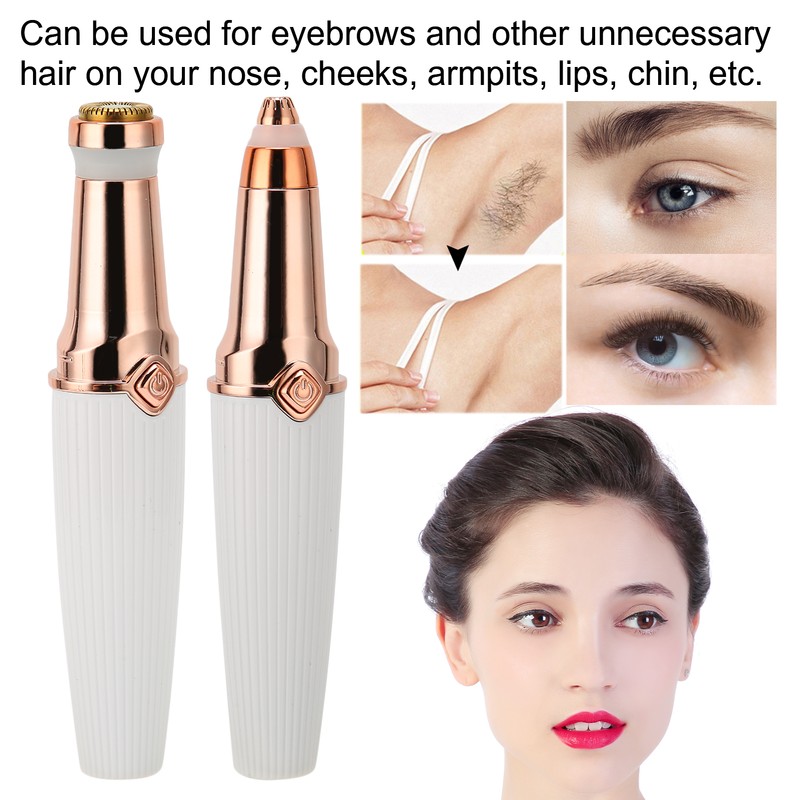 2 in 1 Electric Eyebrow Trimmer Lipstick Shape USB Rechargeable