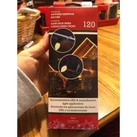 Lites-Up Outdoor 120 pcs Gutter Shingle Hooks For Hanging Xmas Lights-NEW-Shi