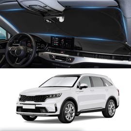 Custom Fit Sorento Windshield Sunshade for 2021-2023 2024 2025 KIA Sorento Front Window Shades Cover for Windshield Sun Visor Protector 210T Reflector Block Heat and Sun Protection Cooler Accessories