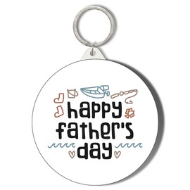 Gift Insanity HAPPY FATHERS DAY FISH, FISHING ROD AND BOAT SHORT CHAIN KEYRING BOTTLE OPENER