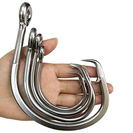 Tuna Circle Fishing Hooks Stainless Steel Super Strong Claw Tip Shark Tuna Sea Fishing Hooks,Size 16/0 18/0 20/0 24/0 28/0 (24/0(pack of 2))