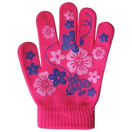 HiFEN® Kids Winter Magic Gloves Colorful Super Soft Stretchy Warm Full Finger Thermal Knit Gripper Gloves For Baby girl gloves One Size