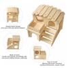 Wood Hamster House Set of 2 Tiny Wooden Hideout Castle