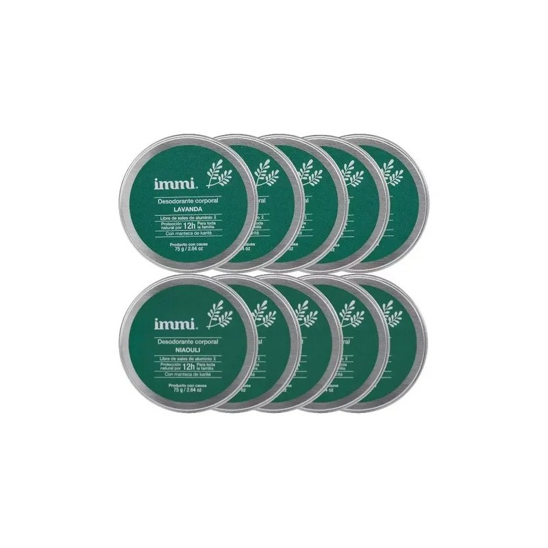 Pack 10 Pz Desodorante Natural Mujer Y Hombre, Immi