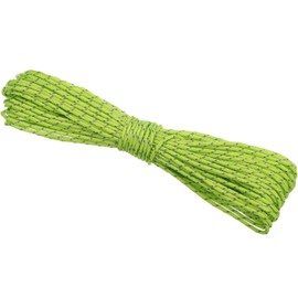 Reflective Guyline Camping Paracord by CRSHIP 2mm Tent Cord Guyline Rope for Camping Tent Tarp Hiking Use Nylon Paracord Rope (Fluorescent Green, 20M)