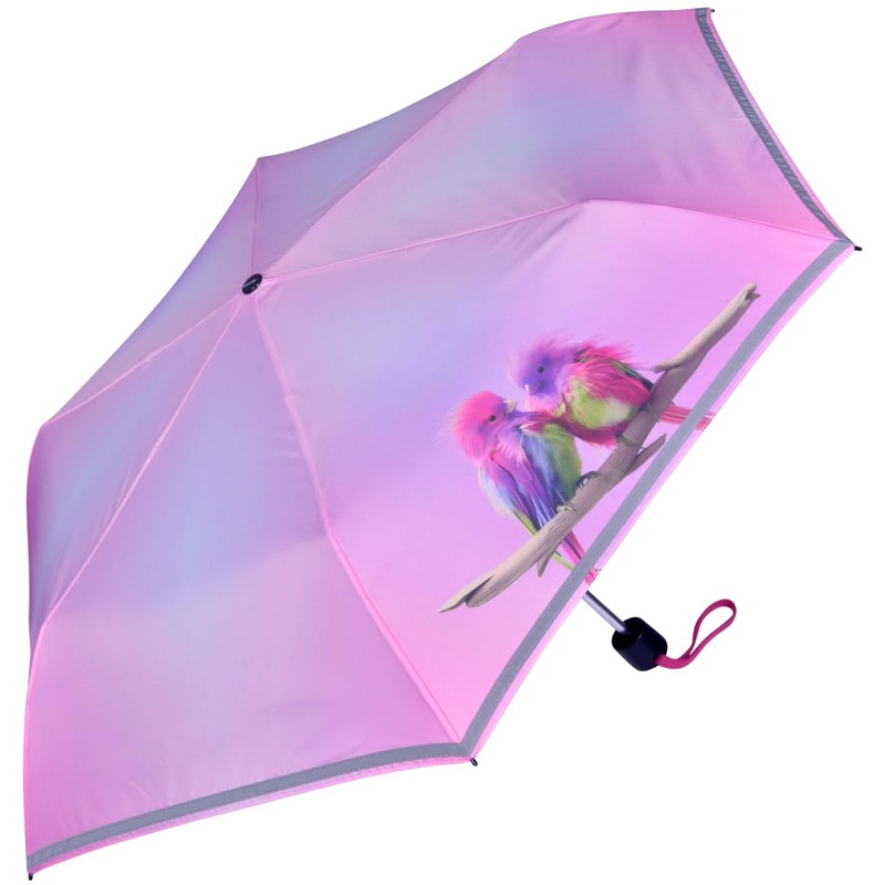 Knirps children's compact umbrella with reflective trim.