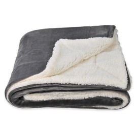 SOCHOW Sherpa Fleece Throw Blanket, Double-Sided Super Soft Luxurious Plush Blanket Twin Size, Grey