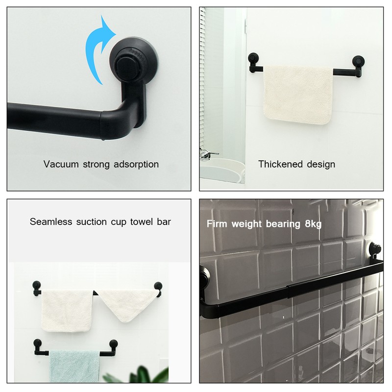 Suction Cup Towel Rack Retractable Non Drilling Kitchen and Bathroom